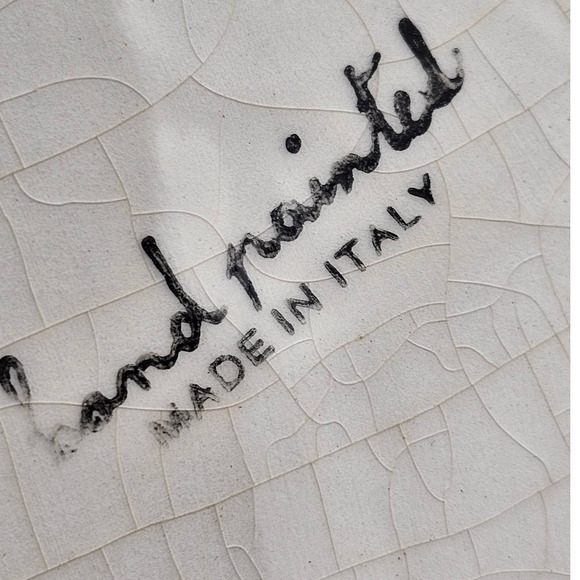 Vintage Hand Painted Italy Vegetable and Egg Crudites Dish D'Oeuvres Platter - Picture 6 of 7